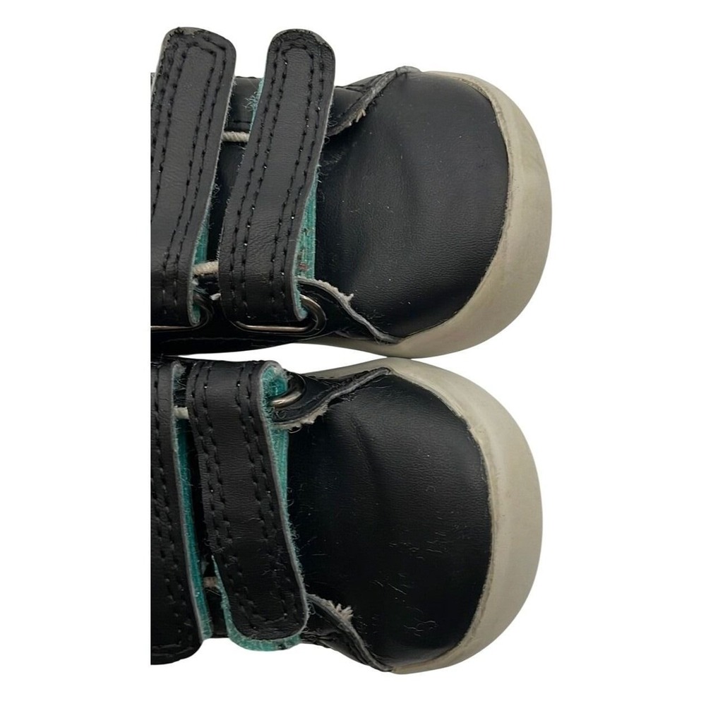 Ten Little Everyday Original Sneakers Black Teal Double Strap Kids Size 4 Casual - Picture 2 of 5